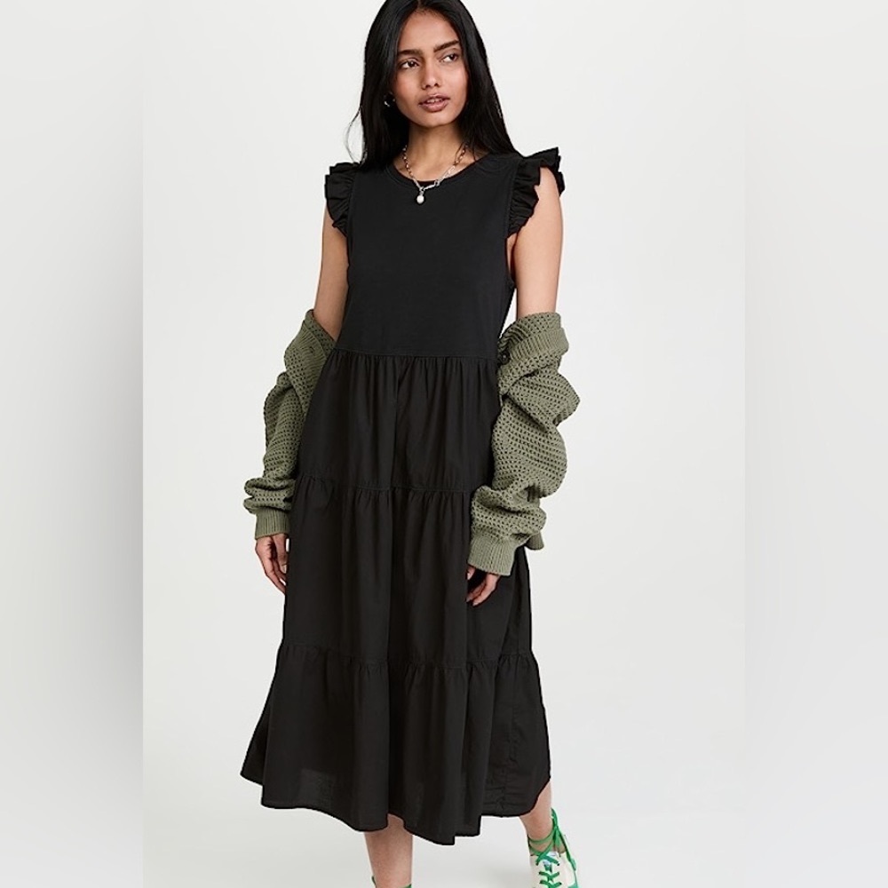 Nation LTD Sissy Ruffled Sun Dress size xs, black